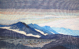 安曇野の夕景　縦38㎝　横58㎝