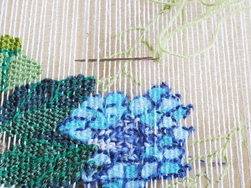 アジサイの枝織り