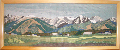 残雪期の白馬村　縦35㎝　横95㎝